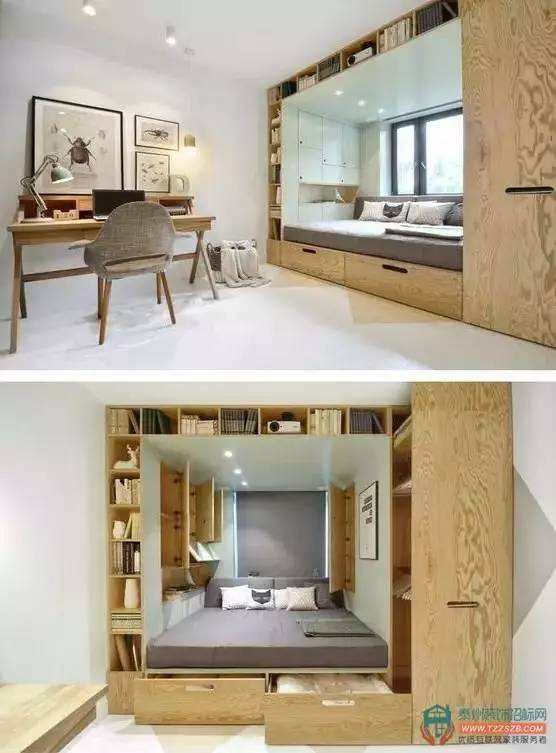 【裝修】這樣裝臥室，床和衣柜都省了！